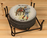 Golf ...Texas Style Coasters and Holder