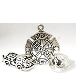 Firefighter Earrings, Tie Tacks