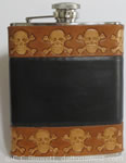 Leather Flask Skull & Crossbones
