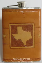 Leather Flask Texas Shape